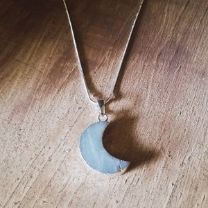 "Swoon for the Moon" -Amazonite Moon Necklace